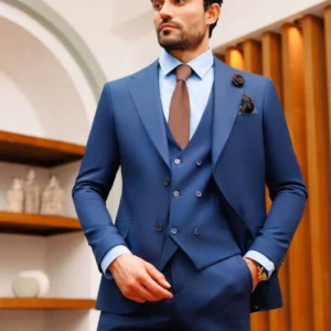 Midnight Sapphire Classic Three piece Suit for Men