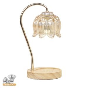 Floral Glow Candle Warmer Lamp – Dimmable Vintage Light with Timer