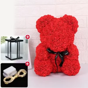 Rose Teddy Bear With Gift Box (Valentine’s Day Gift)