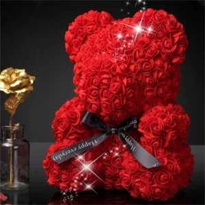 Rose Teddy Bear With Gift Box (Valentine’s Day Gift)